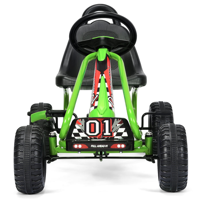 4 Wheel Pedal Powered Ride On with Adjustable Seat-Green