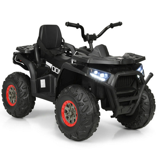 12 V Kids Electric 4-Wheeler ATV Quad with MP3 and LED Lights-Black