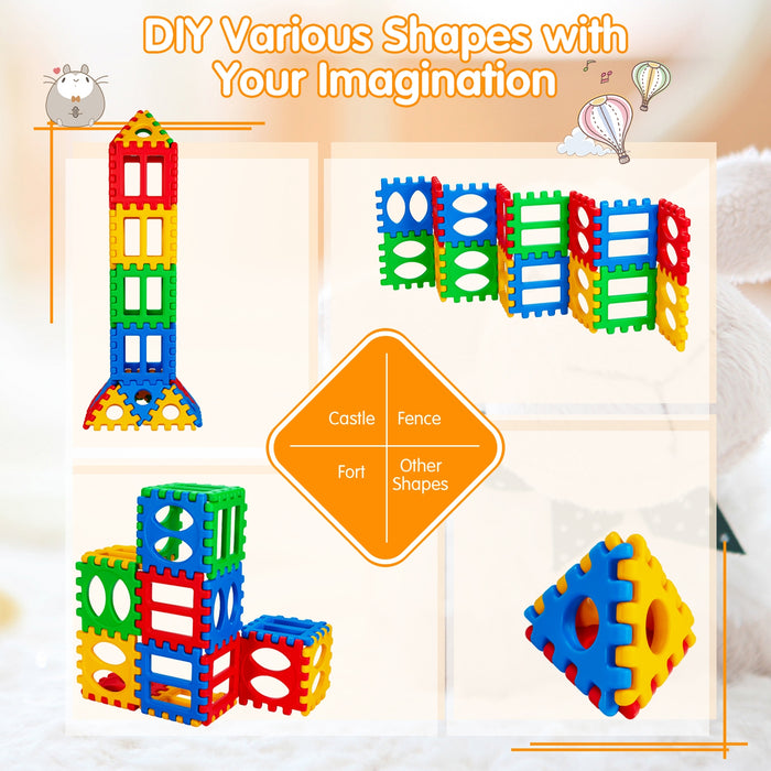 32 Pieces Big Waffle Block Set Kids Educational Stacking Building Toy