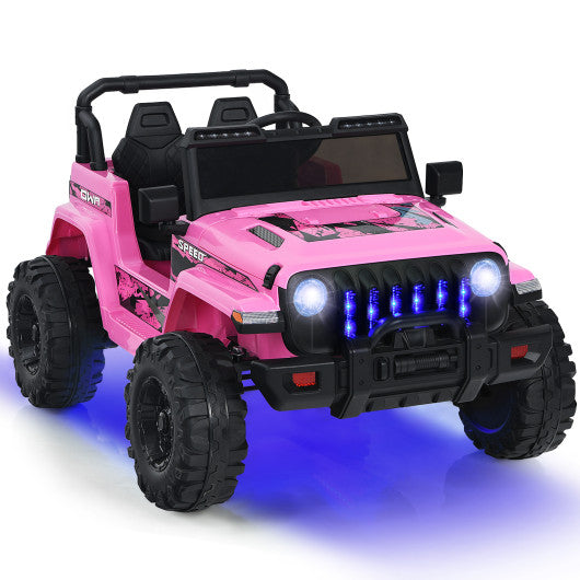 12V Kids Ride-on Jeep Car with 2.4 G Remote Control-Pink