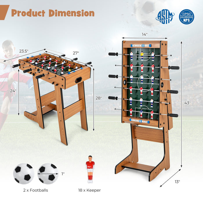 Space Saving Table Football with Durable Handle and 2 Footballs