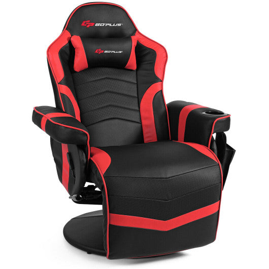 Ergonomic High Back Massage Gaming Chair with Pillow-Red