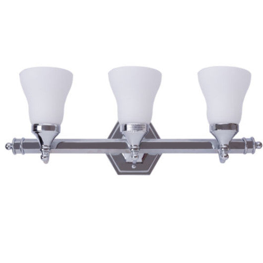 24 Inch 3-Light LED Vanity Fixture Polished Chrome Wall Sconces