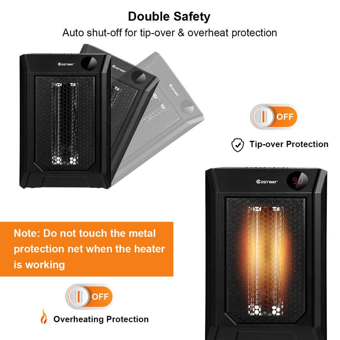 1500 W Remote Control Portable Electric Digital Quartz Space Heater