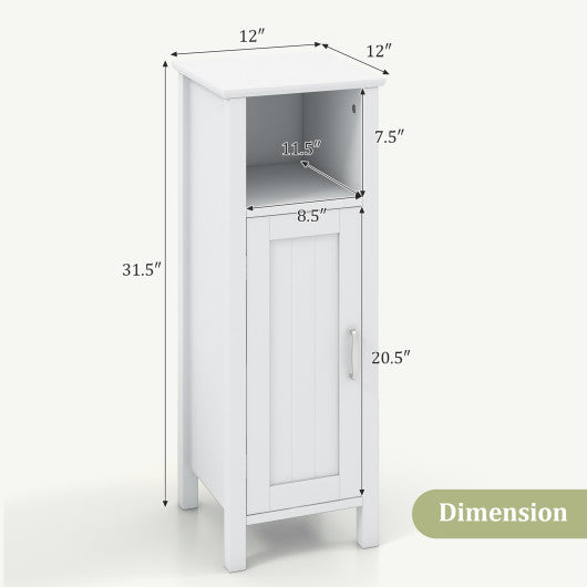 1-Door Freestanding Bathroom Cabinet with Open Shelf