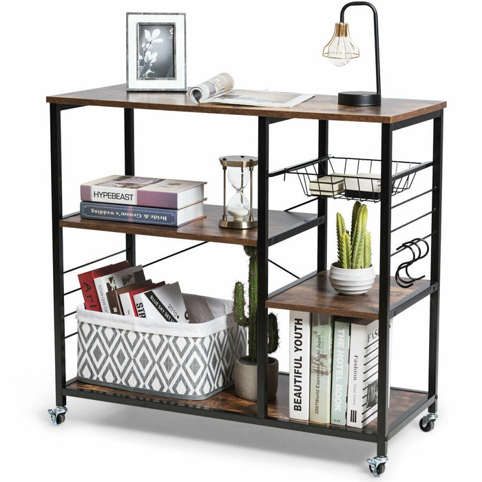 Rolling Industrial Kitchen Bakerâ€™s Storage Shelf