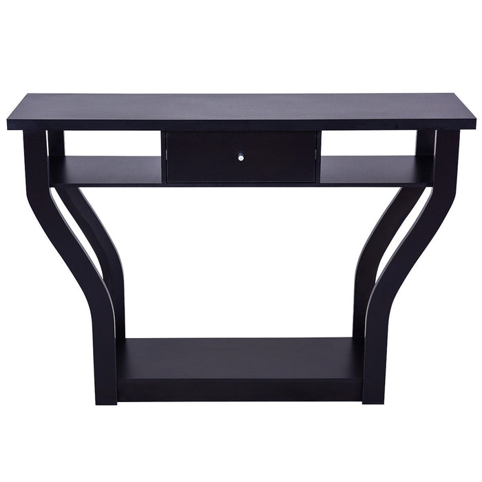 Curved Frame Modern Console Table with Storage Drawer for Entryway