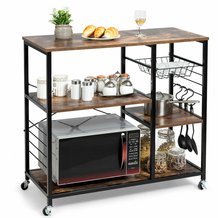 Rolling Industrial Kitchen Bakerâ€™s Storage Shelf